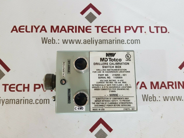 Md Totco 219255-001 Drillers Calibration Switch Box