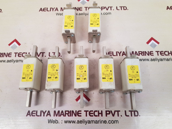 Nach vde 0636 fuse 36 a, 500v~, i1 100 ka, iec 269, din 43 620