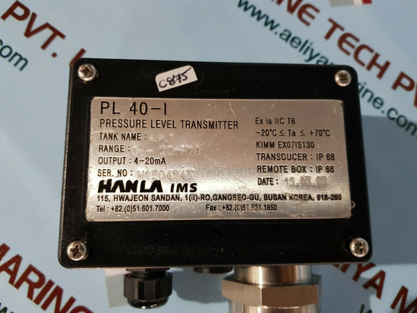 Hanla ims pl40-i pressure level transmitter range 01-20mh20