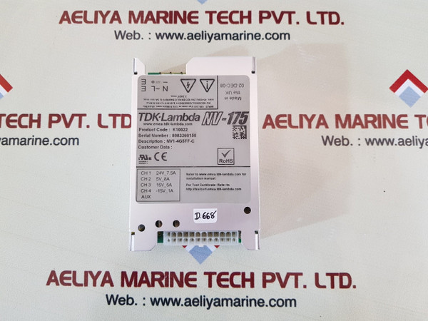 Tdk lambda nv 175 power supply nv1 4g5ff-c