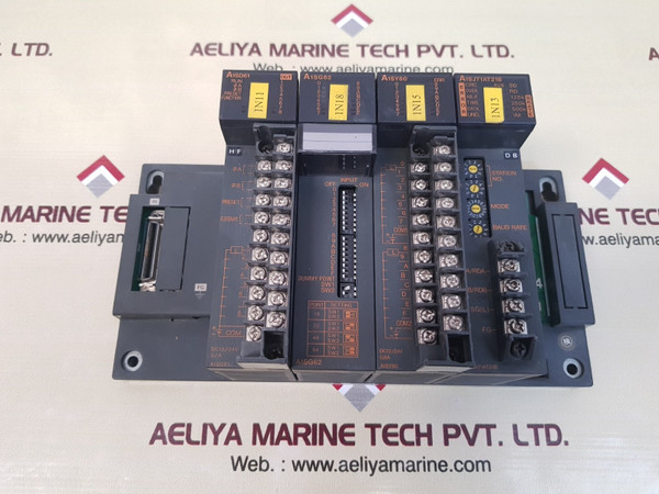 Mitsubishi a1sd61,a1sg62,a1sy80,a1sj71at21b module with a1s55b-s1 base unit