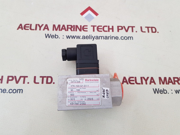 Barksdale xtk 100 g1 s1 1 pressure control switch - Used
