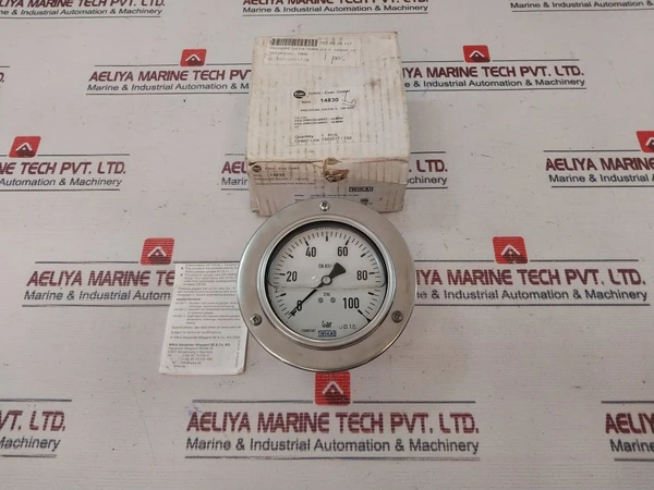 Wika En 837-1 Pressure Gauge 0-100 Bar 316L Stainless Steel 100Mm