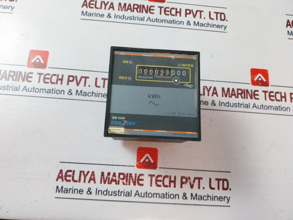 Conzerv Dm 5240 True Rms 3 Phase Meter Ct 250/5A  Aux 240V Fs 179.69 Kwh - Used