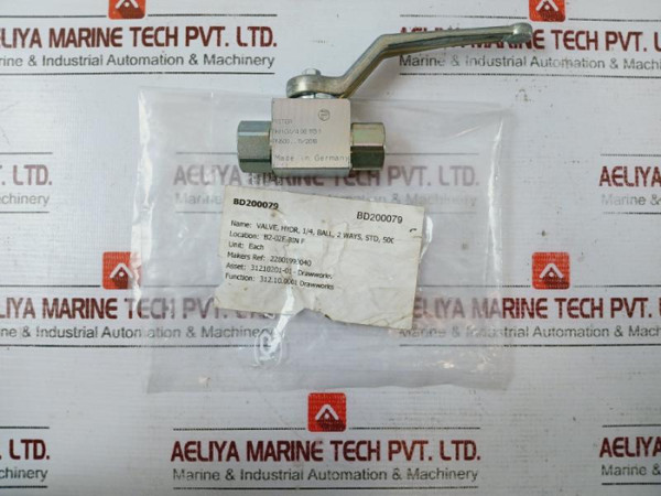 Pister Bkh G1/4 06 1113 1 Ball Valve Hydr 1/4 Ball 2 Way - New