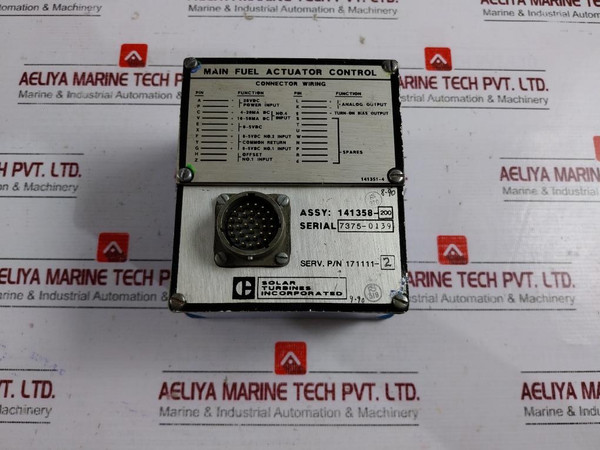 Solar Turbine 141358-200 Engine Speed Monitor Fuel Actuator Control 28Vdc,4-20Ma
