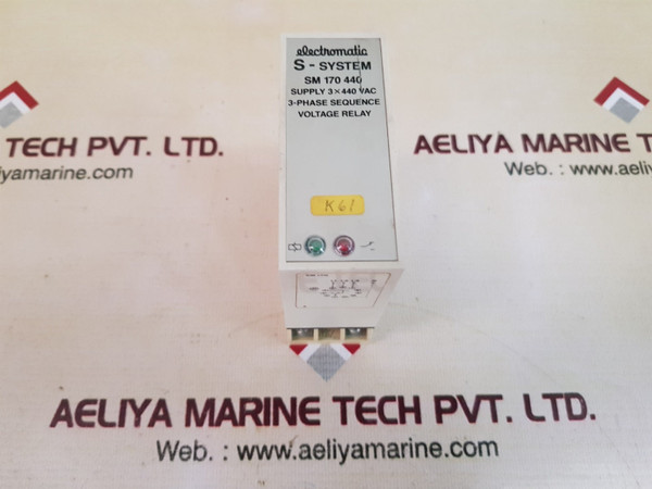 Electromatic S-system Sm 170 440 3-phase Sequence Voltage Relay With Base