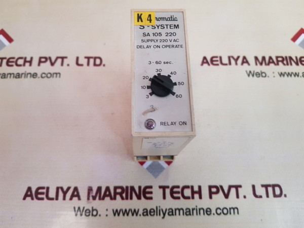 Electromatic S-system Sa 105 220 Delay Operate Timer Base 3-60sec