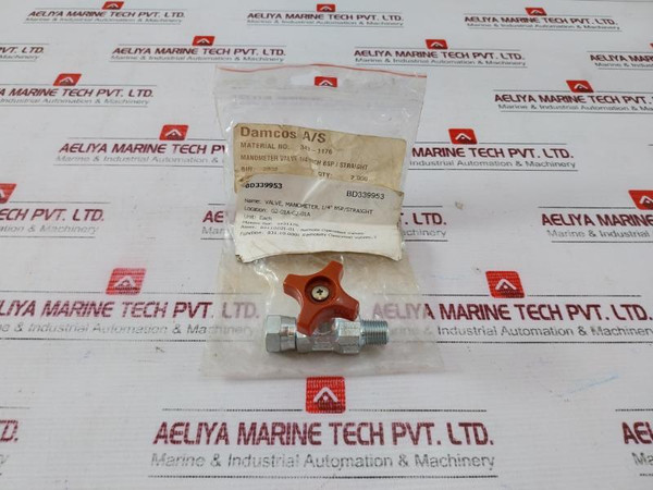 Damcos 343-1176  Manometer 1/4" Bsp/Straight 831.10.0001 Remotely Operated Valve