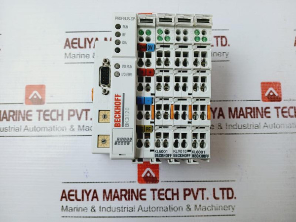 Beckhoff Bk3120 Profibus Coupler W/ Terminal Module Kl6001 Kl9010 24Vdc