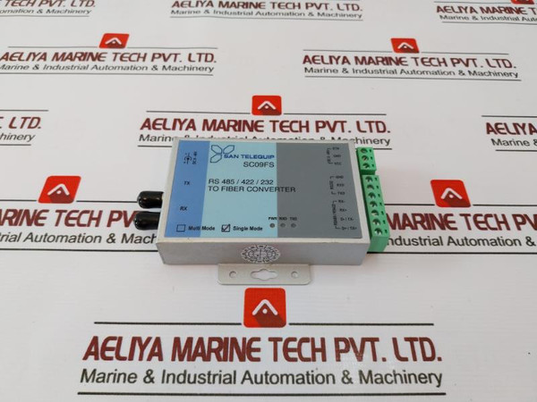 San Telequip Sc09Fss Sm St Fiber Converter - Single Mode Rs 485/422/232 Dc9-48V