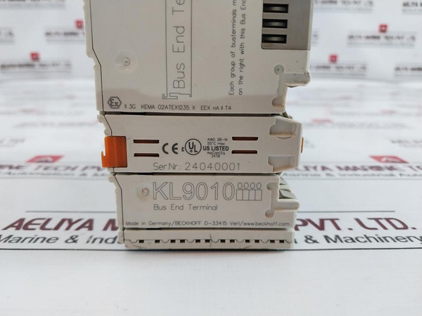 Beckhoff Bk7200 Bus Coupler With Terminal Modules Kl9010(End Terminal),Kl1104(Digital Input Terminal),Kl9100(Potential Supply Terminal),Kl2134(Digital Output Terminal)