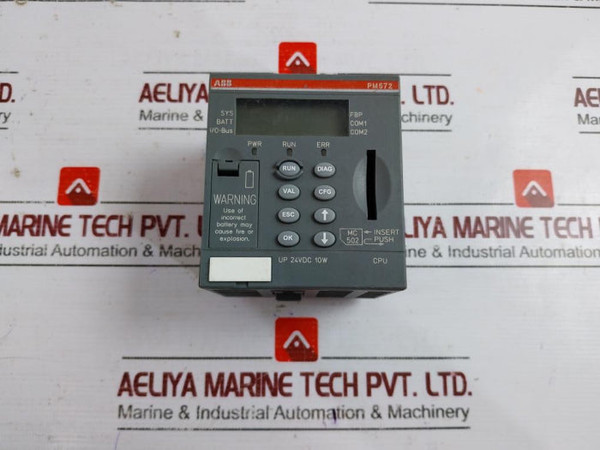 Abb Pm572 Central Processing Unit W/ Display 24Vdc 10W, Memory 128Kb