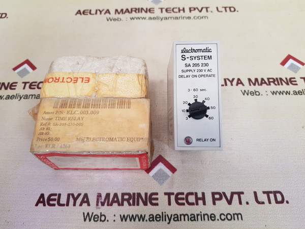 Electromatic S-system Sa 205 230 Timer Delay Relay 3-60 Sec