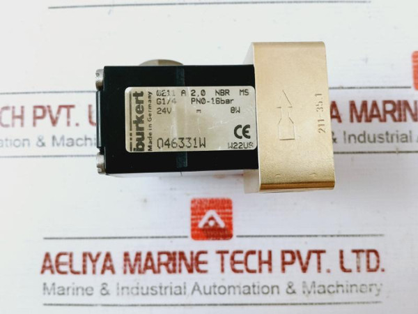 Burkert 0211 A 2,0 Nbr Ms Direct-acting 2/2-way Plunger Valve 24V 8W 16 Bar - Used