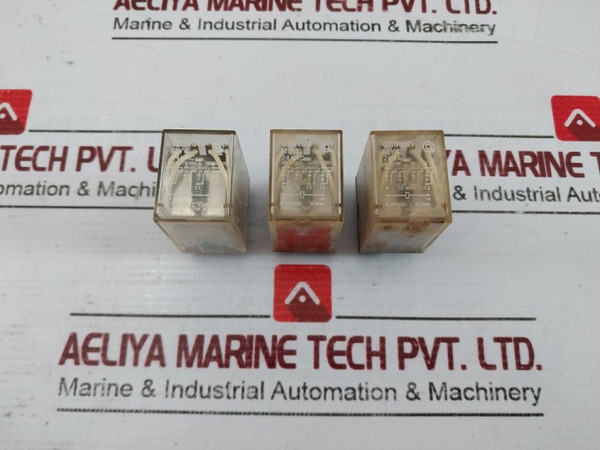Lot Of 3X Omron My4 Power Relay 24Vac Coil 5A 240Vac/28Vdc - Used