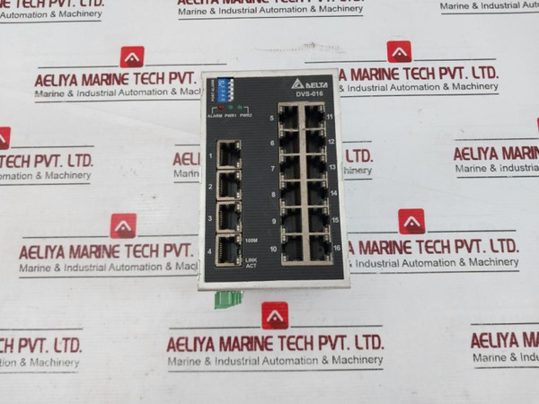 Delta Dvs-016W01 Industrial Ethernet Unmanaged Switch Class 2 12-48Vdc 0.6A - Used