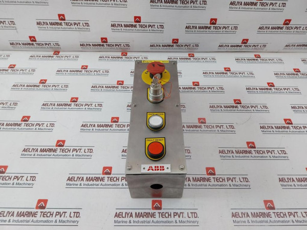Abb De-42279 Stainless Control Box W/E‐Stop, Gate Access & Fault Reset Button - Used