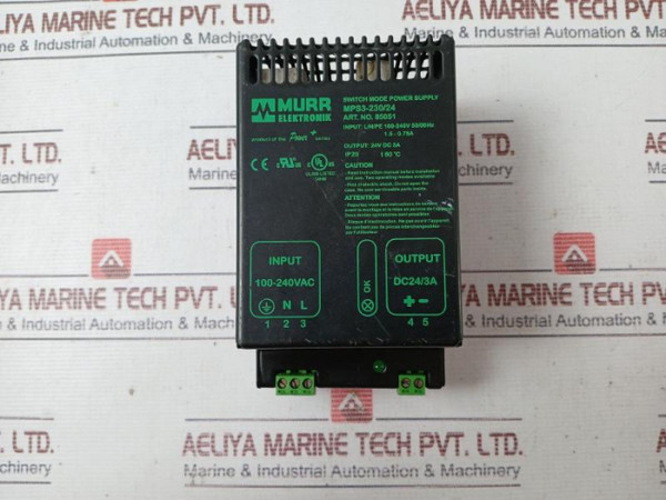 Murr Elektronik Mps3-230/24 Switch Mode Power Supply L/N/Pe 100-240V 50/60Hz Ip20 - Used