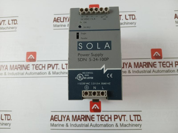 Emerson Sdn 5-24-100P Sola Dc Power Supply 24V Dc 5A 50/60Hz - Used