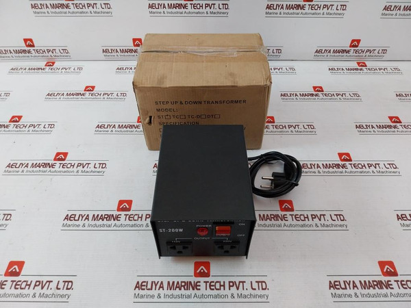 St-200W Converter Transformer Step Up/Down Heavy Duty 110V 220V Voltage Black