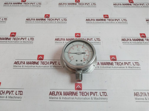 Scotts En 837-1 Pressure Gauge Socket & Tube 0590Pg120988 -15 To 60 Psi Aisi 316L    - Used