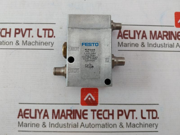 Festo Vl/O-3-1/4 3/2-way Monostable Pneumatic Valve 0-10 Bar 145 Psi - Used