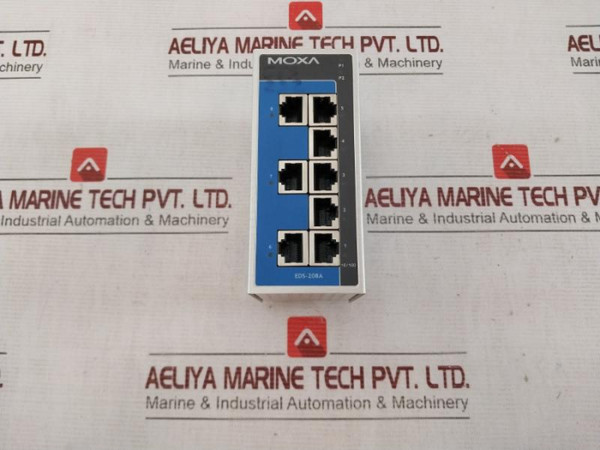 Moxa Eds-208A Unmanaged Ethernet Switch 8 Port 12/24/48 Vdc - Used