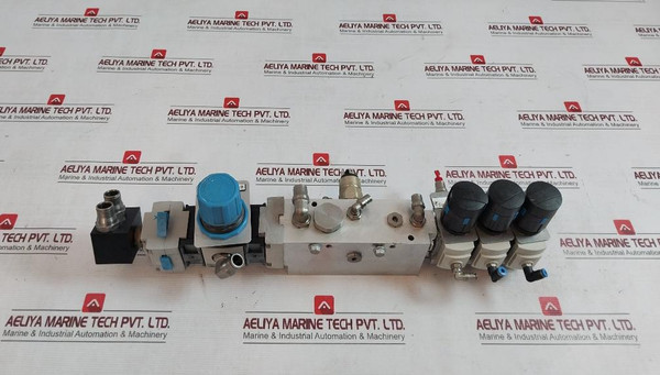 Festo Ms4-lrb-1/4-d7-a8-as Pneumatic Service‐Unit Assy Air Prep Manifold 529483 - Used