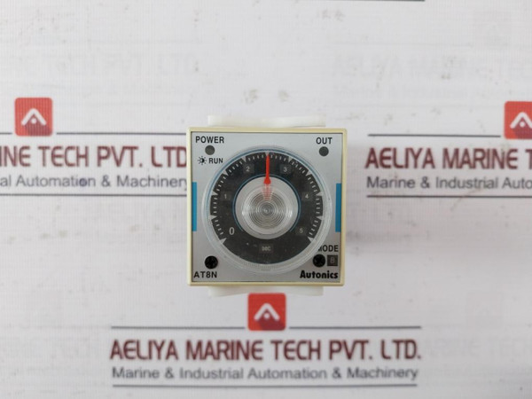 Autonics At8N Multi-function Analog Timer W/ Base 0-5 Sec 250Vac 100-240Vac
