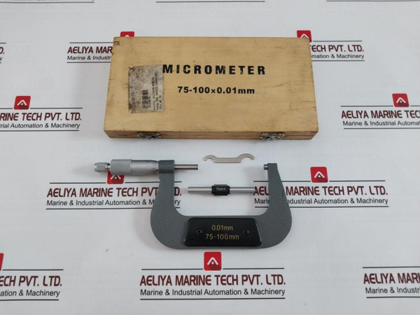 Precision Micrometer Measuring Instrument 75-100X0.01Mm 75Mm New