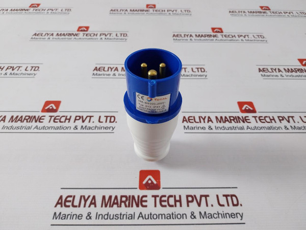 Total 013 Dust Proof Plug Ip44 16A-6H/220-250V, Iec309-2
