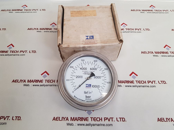 Stewarts 316 S.S.Tube And Socket Pressure Gauge 0-10000 0-700 Bar