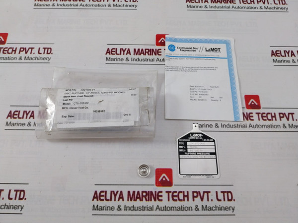 Lot Of 4X Lamot 14 Std (Aa) Rupture Pressure Disc 12,500 Psig 72°F Ctu-20P-d2