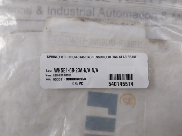 Lot Of 2X LIEBHERR 11305568 Pressure Spring Luffing Gear Brake 1384324