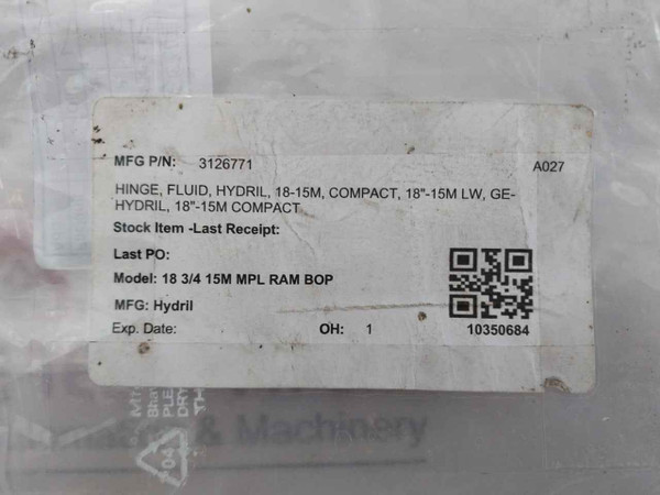 Ge‑Hydril 3126771 Hinge Fluid - 18"-15M Compact Ram Bop