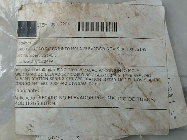 Nov 35145 Pin Type Sealing Subapplication Spring Set Application Lifter Sla-100