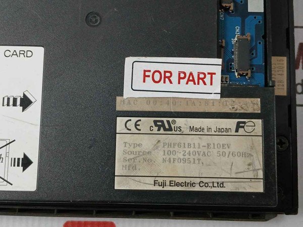 Fuji Electric Phf61B11-e10Ev Paperless Recorder 100-240Vac (Not Working)