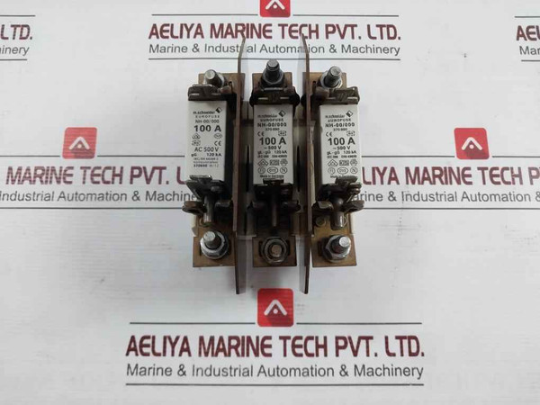 M.Schneider Nh-00/000 Eurofuse Holder W/ Fuses Gl-gg 120Ka Ac500V Vde0636/2
