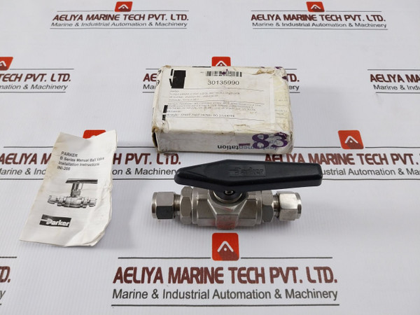 Parker 8A-b8Lj2-ssp-h-3478 B-series Two Way Stainless Steel Ball Valve Rev A1