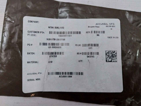 Lot Of 9X NOV 20391234 Packing Stem Seal 1.25 x 2.00 LMRP Valve