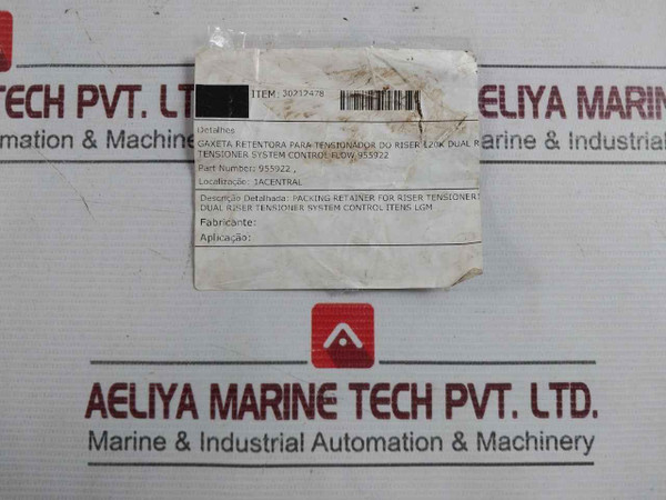 Control 955922 Retaining Gasket For Riser Tensioner 120K Dual Tensioner System