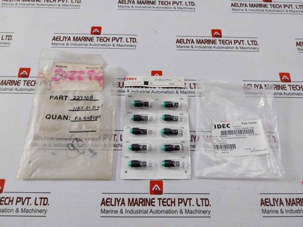 Pack of 10X IDEC AP1M222GPN10 Pilot Light Green 24V