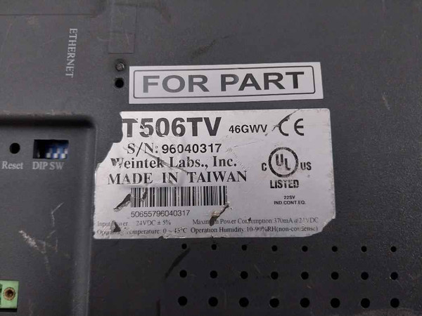Weintek Mt506Tv Human Machine Interface W/ Display 24Vdc 0~45°C