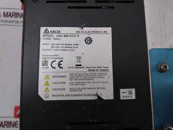 Delta Asd-ms-0721-f Servo Drive Integrated Robot Controller 200-230V Ip20
