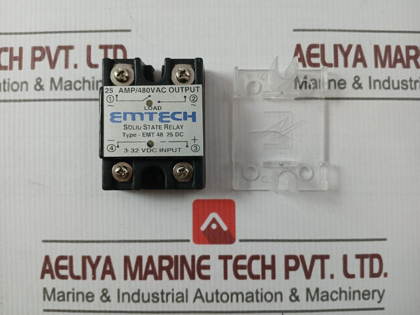 Emtech Emt 48 25 Dc Solid State Relay 3-32 Vdc Input 25 Amp  480Vac Output