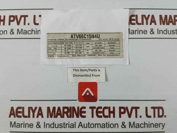 Telemecanique Atv66C15N4U Modular Fuse Block 52012-640-50