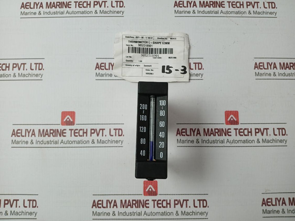 Alfa Laval 9852318901 L-shaped Thermometer 0-100 C40-200 F