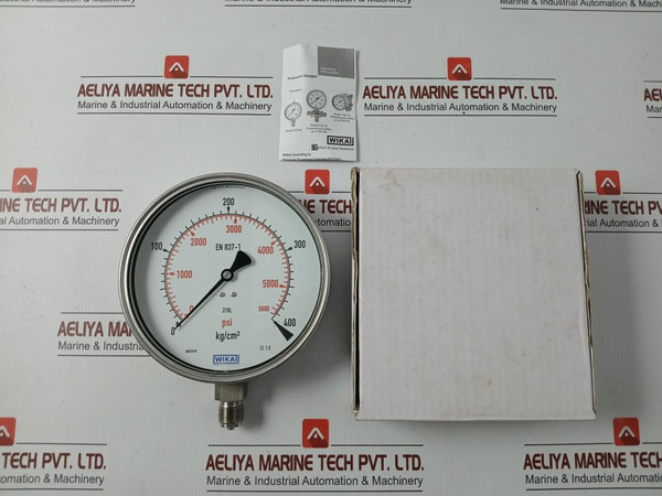 Wika Pressure Gauge 0-5600 Psi 0-400 Kg/Cm2 Part No. En 837-1