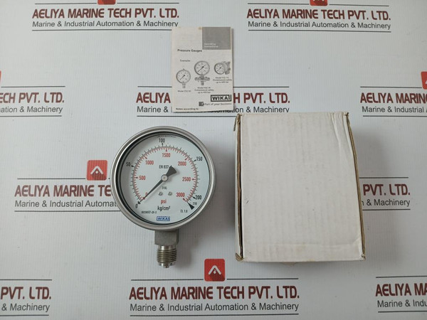 New Condition 232.50.100 By Wika Bourdon Tube Pressure Gauge 0 To 3000 Psi 12 Bsp Bottom